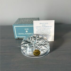Vintage Avon Snowflake 24% Lead Crystal Paperweight Made In France 1980’s